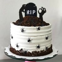 1 Set Halloween Cake Topper RIP Tombstone Zombie Hand Spider Acrylic Cake Decoration Halloween Party Supplies