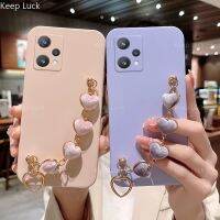 {Taoyitao เคส} สายคล้องโทรศัพท์สายข้อมือโลหะหัวใจหรูหราสำหรับ Realme 9 9i 9Pro 8 7 6 Pro C11 C15 C21Y C25Y A5 V15ฝาครอบ2020สำหรับ A9 OPPO