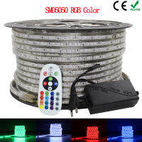 LAIMAIK RGB LED Strip Light 5050 Waterproof IP67 AC 220V rgb lights 60ledsm 5050SMD With wireless Controller plug led lighting