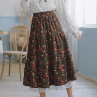 【CW】 New Mori Skirt Waist Floral With Corduroy