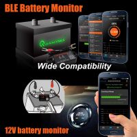 ZZOOI 12V BM2 Car Battery Monitor Battery Load Tester Bluetooth-Compatible Wireless Cranking Charging Test Analyzer for Android iOS