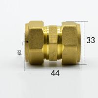 Fit Tube OD 22mm Brass Compression Fitting Union Straight Connector Water Gas Fuel Valves