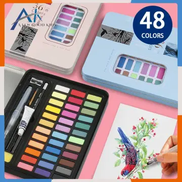 Shop 48 Colors Solid Watercolor Paint Set with great discounts and prices  online - Jan 2024