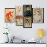 Vintage Exhibition โปสเตอร์ Helene Schjerfbeck Fine Art พิมพ์สาวสเปนบนชายหาด Abstract Home Decor