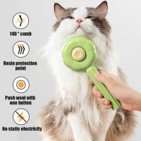 Cat Grooming Brush Long/Short Hair Cats Dogs Pet Massage Brushes Self Cleaning Slicker Comb for Kitten Removes Tangles Loose Fur Brushes  Combs