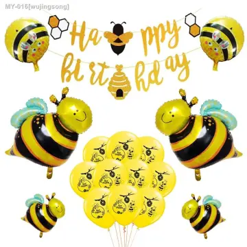 Cheereveal Bee 1st Birthday Decorations, Yellow and Black Honeybee Balloon  Garland Arch Kit 1st Bee Day Party Decor with Happy 1st Bee Day Banner for
