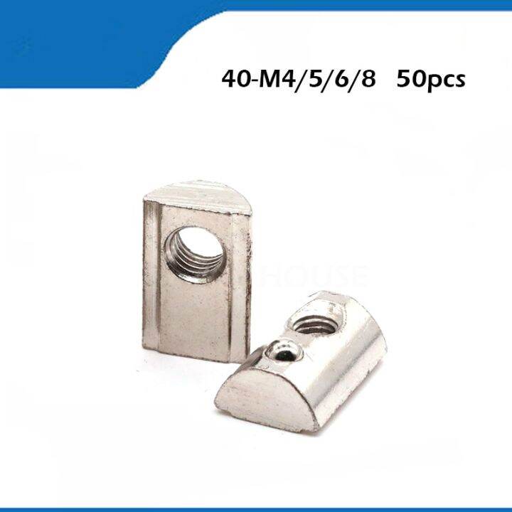 T Slot 50pcs Thread M3 M4 M5 M6 M8 Roll T Slot Nut Half Round