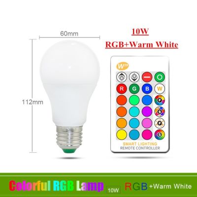 【▼Hot Sales▼】 lan84 E27หลอดไฟ Rgb หลอดไฟ Led E14 110V 220V 3W 5W 10W 15W Rgbw Rgbww Rgb ไฟ Led 16สีอุปกรณ์ตกแต่งห้องนอนควบคุมด้วยรีโมท Ir