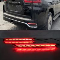 ไฟท้ายกันชน LED สำหรับ Toyota Land Cruiser รถ1คู่ LC300ตัวสะท้อนแสงสัญญาณถอยกลับ2022ไฟแสดงสถานะเบรคสำรอง