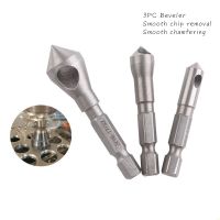 3pcs Steel Countersink Deburring Drill Taper Hole Cutter Steel Aluminum Countersunk Head Chamfering Tools Metal Drill Bit Kit