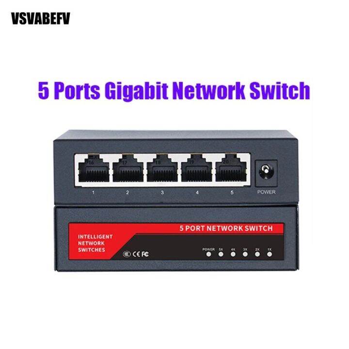 Gigabit Network Switch 10/100/1000Mbps Switch Adapter Mini 5