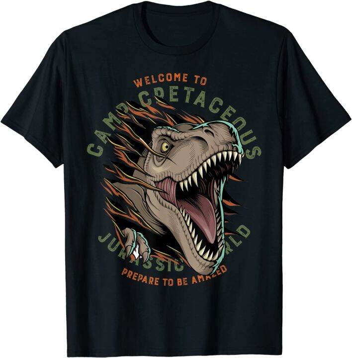 Jurassic World Camp Cretaceous Welcome T-Rex Cotton T-shirt for Men and ...