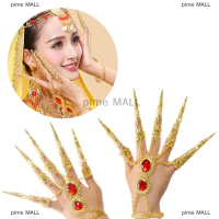 pime MALL การเต้นรำพื้นบ้านของผู้หญิงเครื่องประดับนิ้วนิ้วนิ้วทองเล็บยาวสำหรับการเต้นรำ
