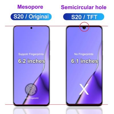 TFT สำหรับ Samsung Galaxy S20 SM-G981B G980F จอแสดงผล LCD แบบสัมผัสหน้าจอ G981F พร้อมกรอบสำหรับเปลี่ยนจอแสดงผล S20