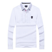 New MENS eden classic park lapel solid polo Long Sleeve Shirt embroidery Masculina Chemise homme casual cotton man tops