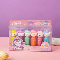 YW+[ Xuan Cai Little Dinosaur Astronaut Unicorn Basic Set ปากกาเน้นข้อความหกด้าม