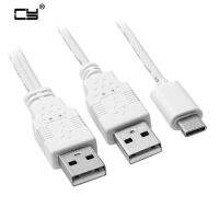 USB 3.1 Type C USB-C to Dual A Male Extra Power Data Y Cable for Cell Phone Hard Disk