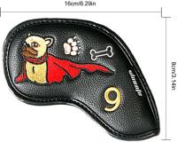 Golf Driver Head Covers - Driver Head Cover Dog - Funny French Fighting Dog Pattern Thick Synthetic PU Leather Golf Iron Head Co