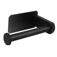 Toilet Paper Holder Self Adhesive Kitchen Washroom Adhesive Toilet Roll Holder No Drilling for Bathroom Stick on Wall Stainless Steel Brushed - Black