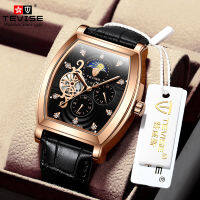 TEVISE 8383C นาฬิกากลไก Moon Phase Tourbillon นาฬิกาข้อมือผู้ชาย,นาฬิกาข้อมือกันน้ำเชิงพาณิชย์