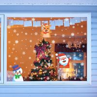 Merry Christmas Decorations For Home Window Stickers Children Kids Room Wall Decals Natale Noel Navidad Happy New Year 2023