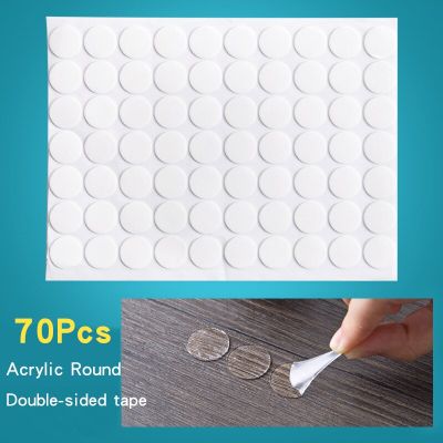 70Pcs Acrylic Double-sided Adhesive Round Glue Seamless Scotch Tape No Trace Household Paste Decoration Waterproof Strongly Fixe Adhesives  Tape