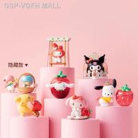 Dollocking VGFH MALL Sanrio Kawaii ชุดสตรอเบอร์รี่เอสเตทฟิกเกอร์อนิเมะรูปปั้นตุ๊กตาตกแต่งฟิกเกอร์ของเล่นสำหรับเด็ก