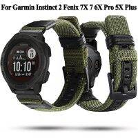 ○ Instinct Quickfit 22mm 26mm Braided Canvas Smart Watch Strap For Garmin Epix Gen 2 Fenix 7X 7 6X 6 Pro 5 5X Plus Bracelets Bands