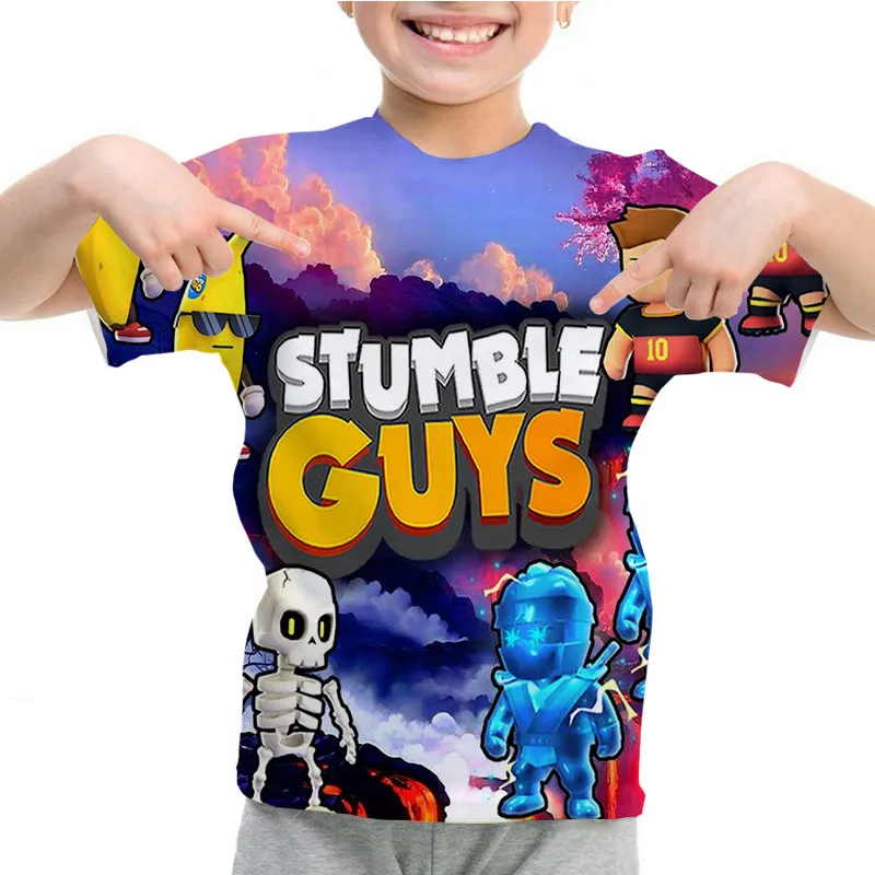 Stumble Guys T Shirt Boys Girls Casual TShirts 4-16years Kids Cartoon  People Fashion Tops Harajuku Games Children's Clothing - AliExpress