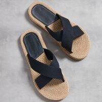 Ms word slippers hemp summer new outdoor.they cross slipper flat with set foot outside