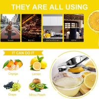 Lemon Squeezer - New Stainless Steel Manual Lemon Juicer, Squeezer Press with High Strength, Silicone Handle