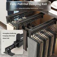 Multifunctional Aluminum Alloy Pants Rack Wardrobe Retractable Slide Rails Household Clothes Storage Clothes Bracket Hook