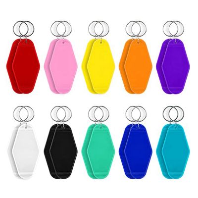 1Set Blank Motel Keychain Double-Sided Heat Transfer Keychains Acrylic Keychain Blanks for DIY Crafts Ornament Zipper Pulls Backpack Labels