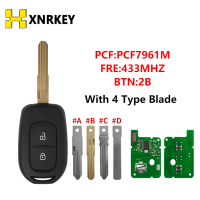 XNRKEY 2 Buttons 433MHZ PCF7961M Chip Remote Car Key For Renault Sandero Dacia Logan Lodgy Dokker Duster Trafic Clio4 Master