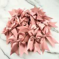 (30pcs) fresh pink ribbon bows Polyester Bow Decoration