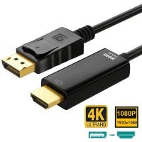 Nku DisplayPort To HDMI-Compatible Adapter Cable 1080P 4K DP To HDTV Uni-Directional Cord for Desktop PC TO Monitor Projector Adapters Adapters