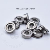 ☊❈✎ F683ZZ 10pcs Flange Bearing 3x7(8.1)x3(mm) Free shipping chrome steel Metal Sealed High speed Mechanical equipment parts