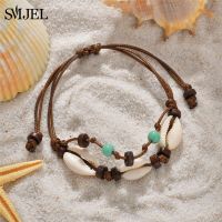 SMJEL Bohemian Shell Anklets for Women Handmade Woven Natural Shell Foot Jewelry Summer Beach Barefoot Bracelet ankle on Leg