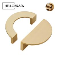 Furniture Gold Handle Brass Half Moon Semicircle Ring Golden Matte Brushed Modern Wardrobe Dresser Cabinet Drawer Pull Handles