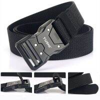 Men 39;s Tactical Belt Adjustable Waist Belt Quick-release Metal Buckle Belts Military Style Training Nylon Belts DropShipping