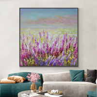 Barocco 100% Handmade Purple Pink Lavender Oil Painting On Canvas Abstract Landscape Painting Decorative Wall Art Picture For Home Decor