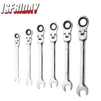 Combination Ratchet Wrench with Flexible Head Dual-purpose Ratchet Tool Car Keys Ratchet Combination Set Spanner Socket Tool