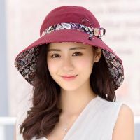 Topi Bucket สำหรับผู้หญิงหมวกแก็ป2018ยี่ห้อใหม่ผู้หญิงหมวกบังแดดป้องกันแดดหมวกหน้าร้อนกันยูวีสำหรับฤดูร้อนขนาดใหญ่ขี่จักรยานหมวกชายหาดหมวกบังแดดแฟชั่น