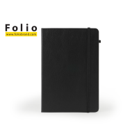 FOLIO: Silver Edge Notebook A5 สมุดขอบเงินขนาด A5 แบบมีเส้น ปกสีดำ