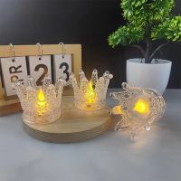6Pcs Crown Flameless LED Candle Light Electronic Nightlight Lamp Atmosphere Lamp Couple Birthday Gift Desk Christmas Decoration