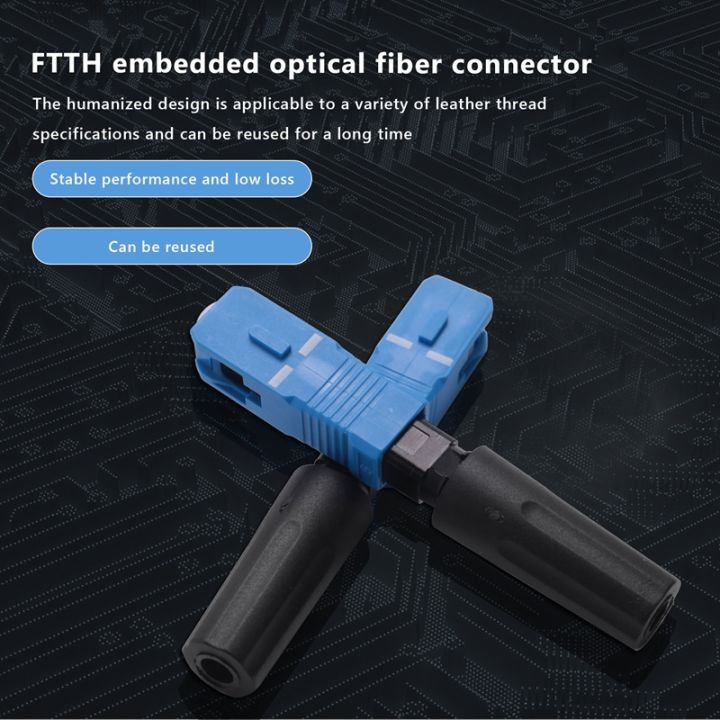 50-pcs-embedded-sc-fiber-optic-fast-connector-ftth-single-mode-fiber-optic-sc-quick-connector-sc-adapter-field-assembly