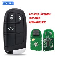 YOUA รีโมทอัจฉริยะ3ปุ่มปุ่มควบคุม433Mhz ชิป4A สำหรับ Jeep เข็มทิศ2015-2021รายการ Keyless SIP22 M3N-40821302เบลด