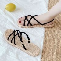 Sandals 2023 New Internet Flat Bottom Korean Outerwear Slippers Two-Wear Ins Roman Shoes