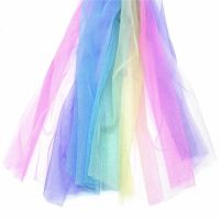 เย็บผ้า DIY เลื่อม Tulle ไล่ระดับสีรุ้ง1.5*1ม. ชุดกระโปรงเจ้าหญิงกระโปรงสุ่มสำหรับงานเลี้ยงงานแต่งงานตกแต่งผ้าแอฟริกัน