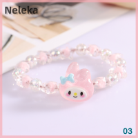 【เนเลคา】?【ขายดี】??Cinnamoroll Kuromi สร้อยข้อมือคู่คริสตัลน่ารักตัวการ์ตูนของฉัน Melody สำหรับของขวัญวันเกิดเด็กหญิง